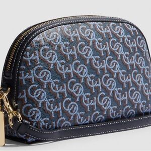 Coach Black and Blue Monogram Shoulder Bag